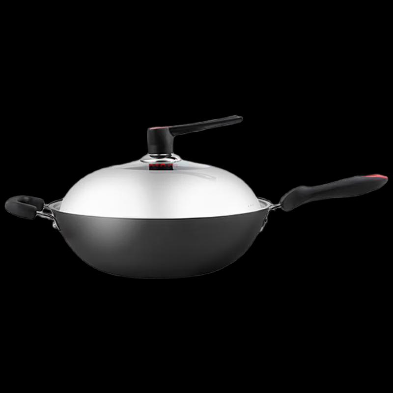 COOKER KING C34D2 Rust-Resistant Cast Iron Wok