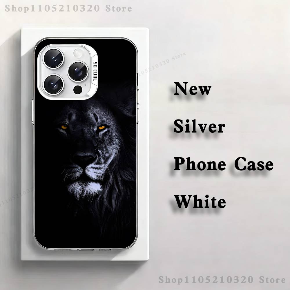 

Animal domineering lion Phone Case For iPhone 17,16,15,14,13,12,11,Pro,Max,Plus,E,Air,Mini White Tpu Cover iPhone13