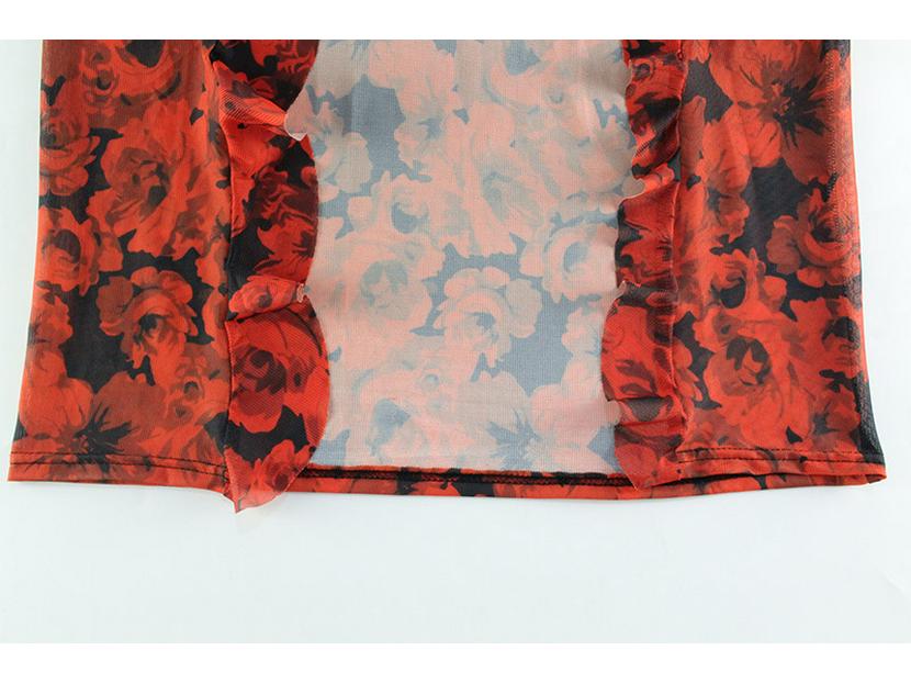 2025 Sommer Damen Sexy Print Spitze Sling Unregelmäßiges Slim Fit Schleppenkleid