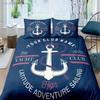 Luxury 3D Nautical Anchor Bedding Set Bedroom Soft Modern Bedspreads Comefortable Kids Duvet Cover Quilt Cover And Pillowcase