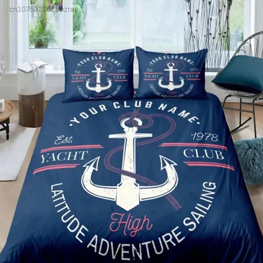 Luxury 3D Nautical Anchor Bedding Set Bedroom Soft Modern Bedspreads Comefortable Kids Duvet Cover Quilt Cover And Pillowcase