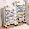 Versatile Use Bookcase Storage Rack Elegant Storag Stand with Compartments In White Perfect for Living Room or Study