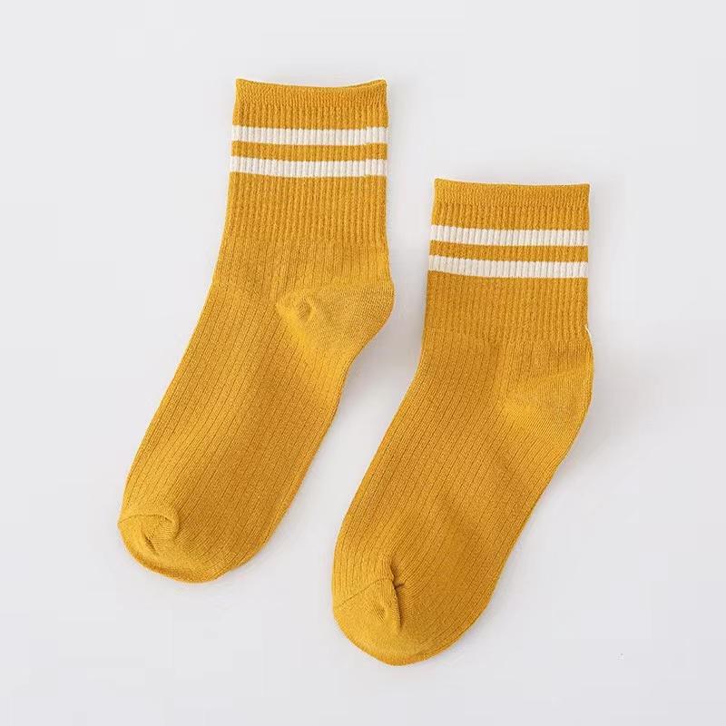 Lot de chaussettes tricotées en coton rayé, chaussettes tendance Harajuku, couleurs tendance, Japon, Corée