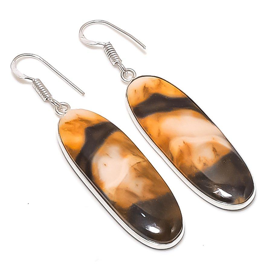 

Natural Mookaite Gemstone Handmade 925 Sterling Silver Earring 2.32 AE-11549