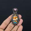 Spiny Oyster Handmade Gemstone Pendant, 999 Copper Wire Wrapped Pendant Designer Jewelry, For Anniversary Gift