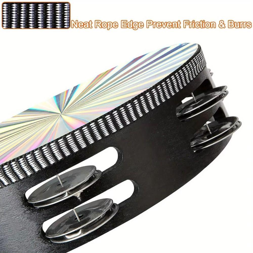 6/8/10 Zoll Handtrommel Einzel-/Doppelreihe Schellenkranz Handglocke Musikalisches Perkussionsinstrument