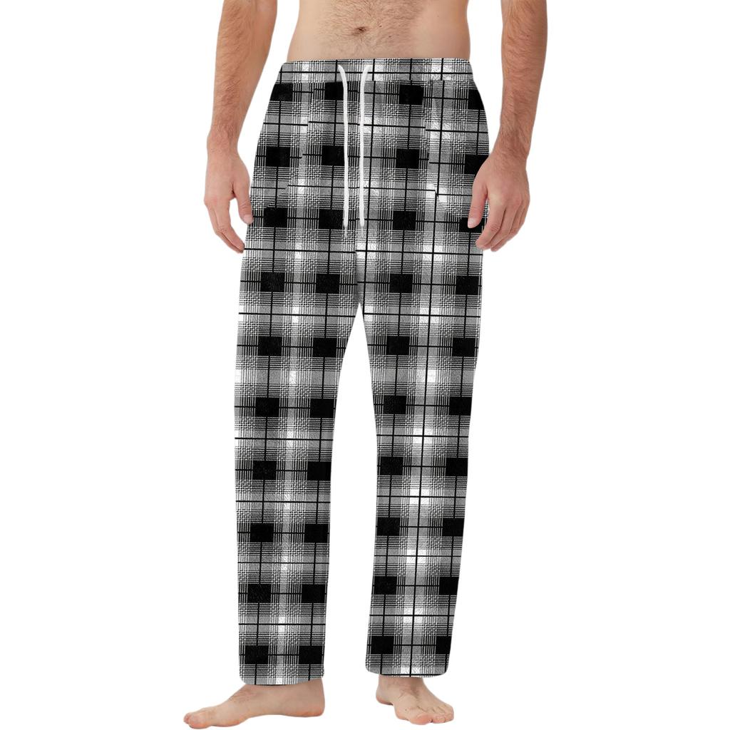 Herren Kordelzug Tasche Flanellhose Homewear Schlafhose