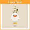 Pluche konijn sleutelhanger met pluizig eendje design, perfect als cadeau of tasdecoratie.