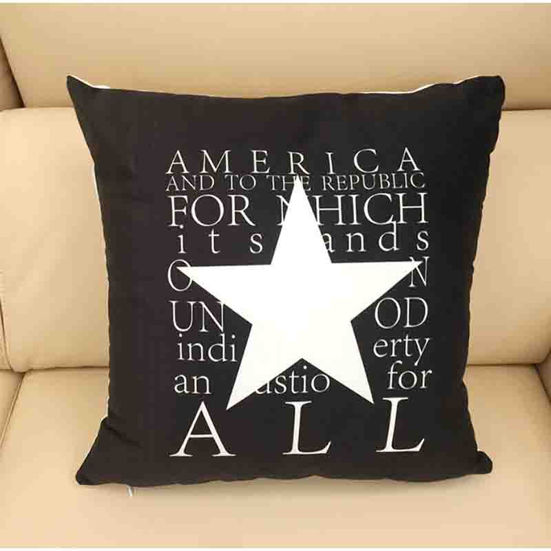 Square Nordic Pillow Case Double-sided Pillowcover Simple Fashion Black and White Geometric Pillow Car Sofa Office Bedside Back Cushion Cover