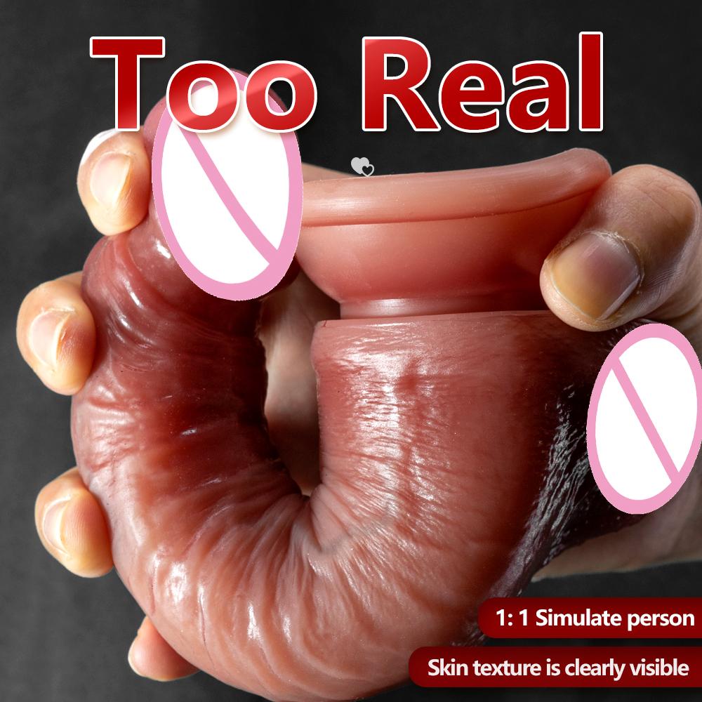 Realistic Dildo Adult Sex Toys for Woman Realistic Dildo Super Real Skin Penis Soft Flexible Cock with Suction Cup Masturbation