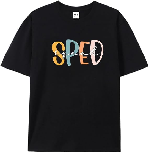 SPED Squad Shirt: Special Education Teacher Team Shirt Black S разноцветный