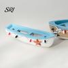 Study Room Nautical Decor Handmade Ocean Wooden Boat Model Rustic Beach Style Canoe Window Display Sailboat Figurine Themed Tabletop Ornament