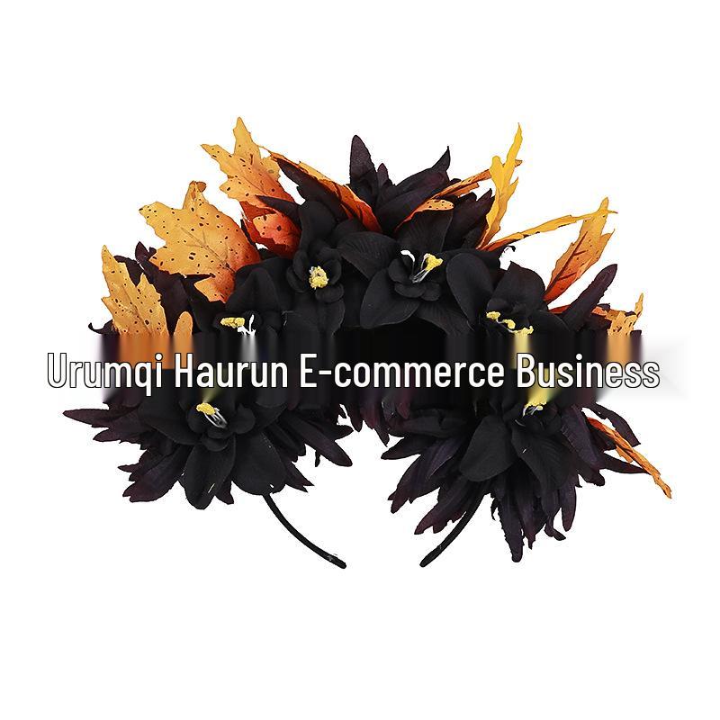 Ahornblatt Halloween-Haarreif & Kürbis-Türdeko für Zuhause und Kostümpartys