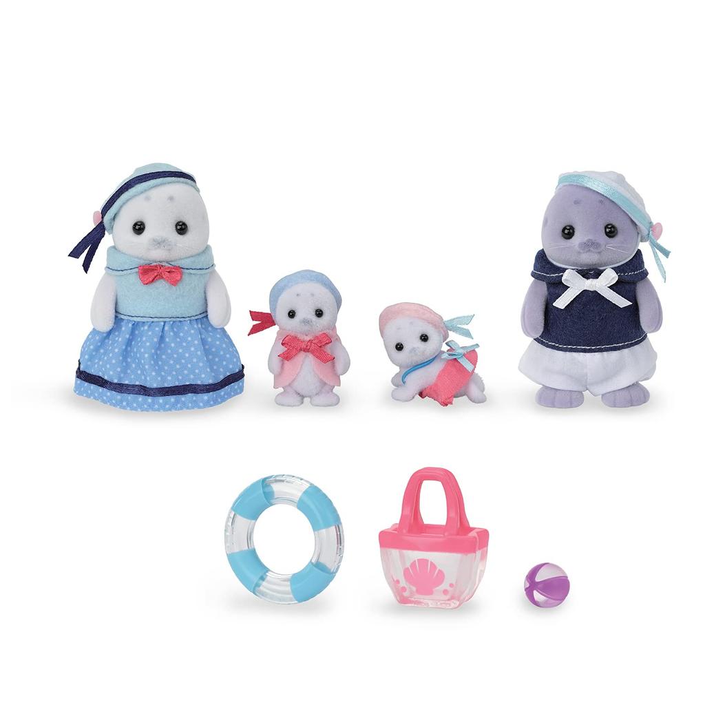 EPOCH Sylvanian Families Seal Family Dolls (FS-51) - ST Mark Certified, Ages 3 and Up, Toy Dollhouse