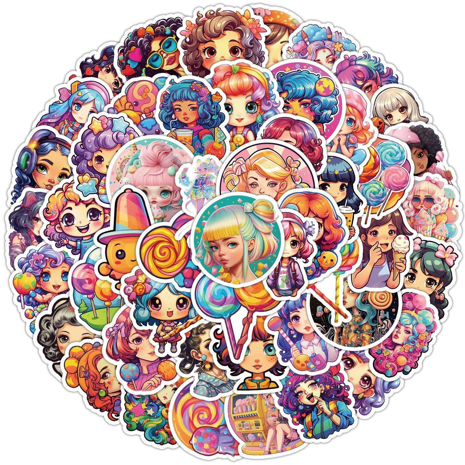 50 Pink INS Style Graffiti Stickers - Waterproof Decorative Stickers for Skateboards, Luggage, and More