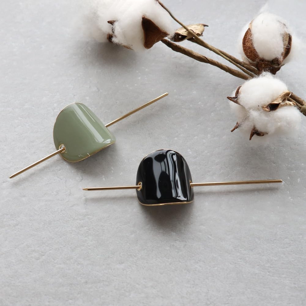 JewelVOX Majeste Kanzashi Hair Accessory for Simple and Stylish for Perfect for Kimono and Adults Women, Updos, (Khaki)