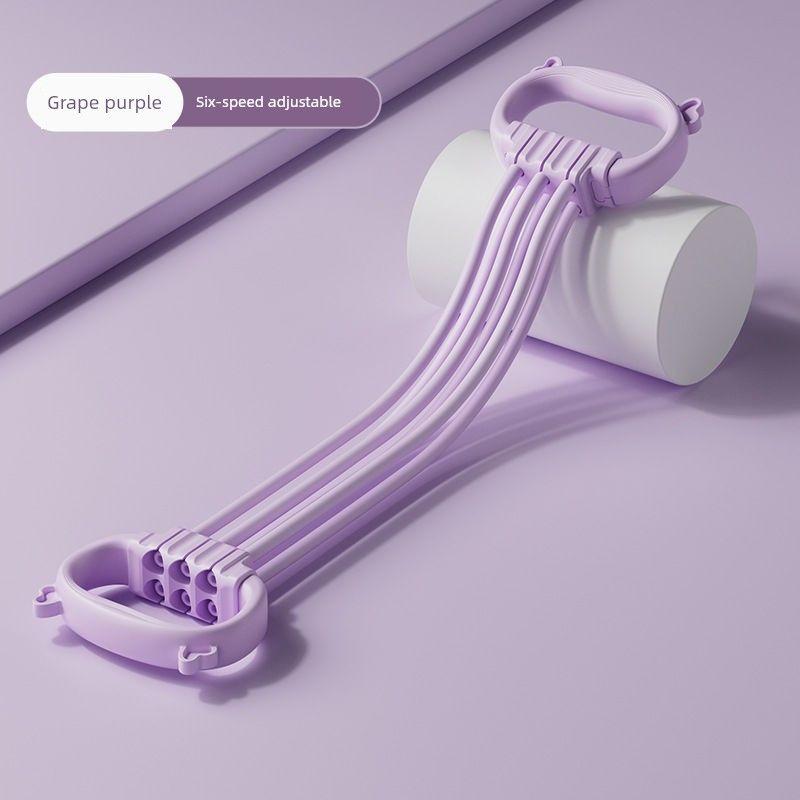 

8-Word Tension Device Women Open Back Elastic Band Tension Rope Home Fitness Yoga Stretch Stretch Stretch Back Back Practice Back Artifact High bullet break-proof [Purple 1] Six adjustable