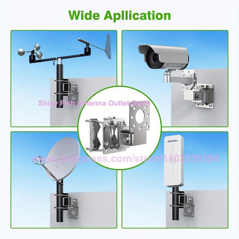 AP Bridge Antenna Clamp Clip Hoop Fixed Mount Bracket Wall Multi Function Fixture Pole Holder Adjustable Angle Iron Plated