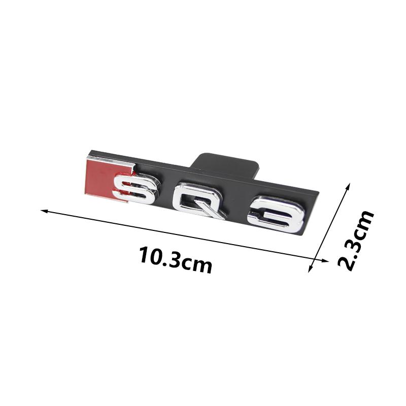 Car Front Grille Emblem ABS SQ Badge For F2 SQ3 SQ5 SQ7 SQ8 Logo Auto Stylin Sticker Decorative Modification Accessories