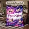 Pug Theme Throw Blanket Custom Name Text Personalized Blanket Soft Cozy Blanket for Home Sofa Bed