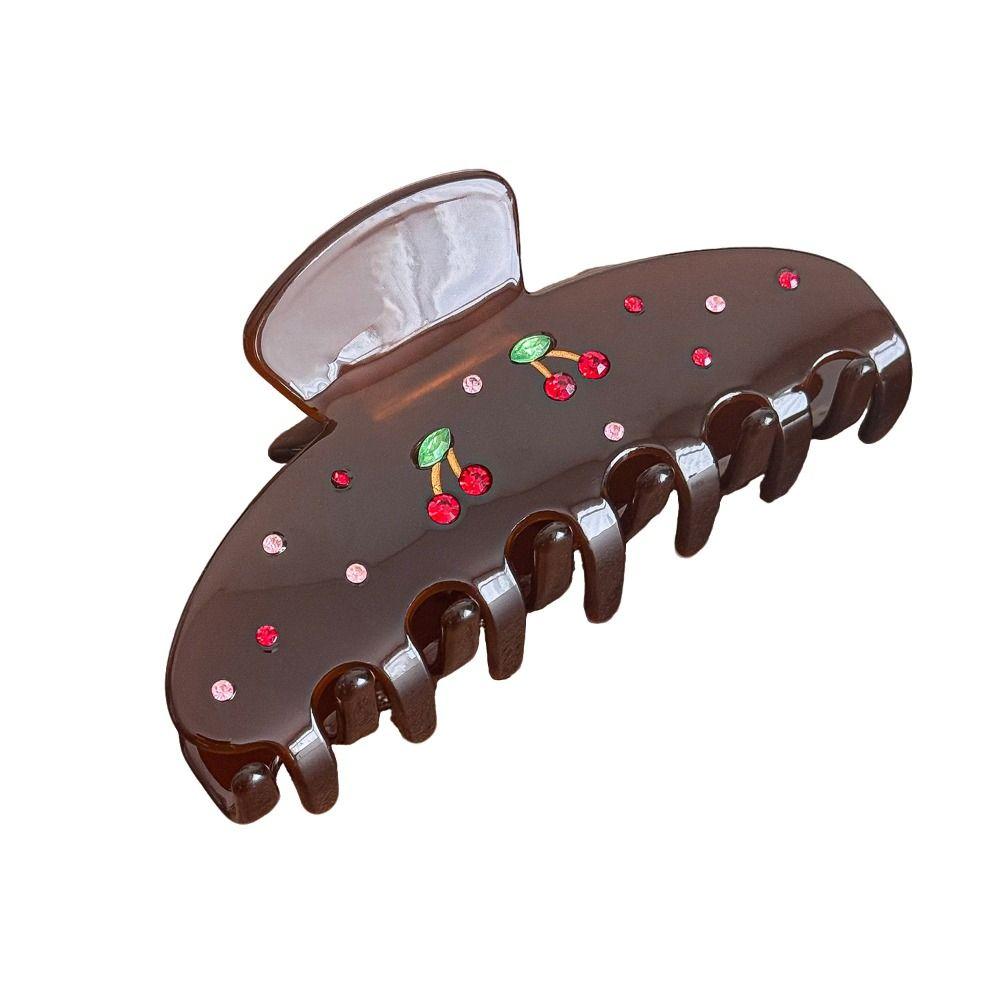 Diamond-Studded Hair Clip Butterfly Shape Shark Clip Fashion Acetate Hair Claw  Back-Head Updos