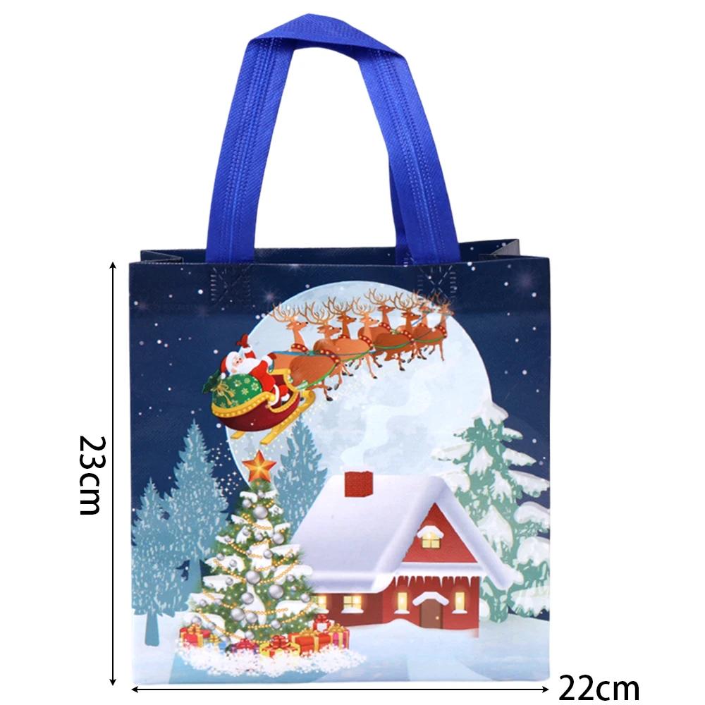 Christmas Gift Bags Non-Woven Reusable Holiday Handbag For Presents Wrapping Pouches Home Xmas New Year Party Decoration Gifts
