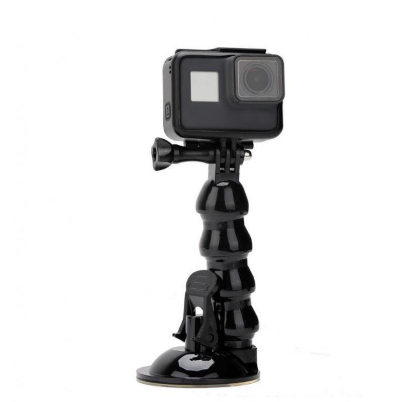 GoPro Snake Arm Suction Cup Mount: Universal 4-Section Action Camera Holder for Car.