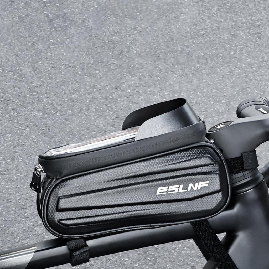 Mountain Bike Front Top Tube Pouches Pannier Phone Mount Holder Handlebar Bag with Touch Screens Cell Phone Bag Holder