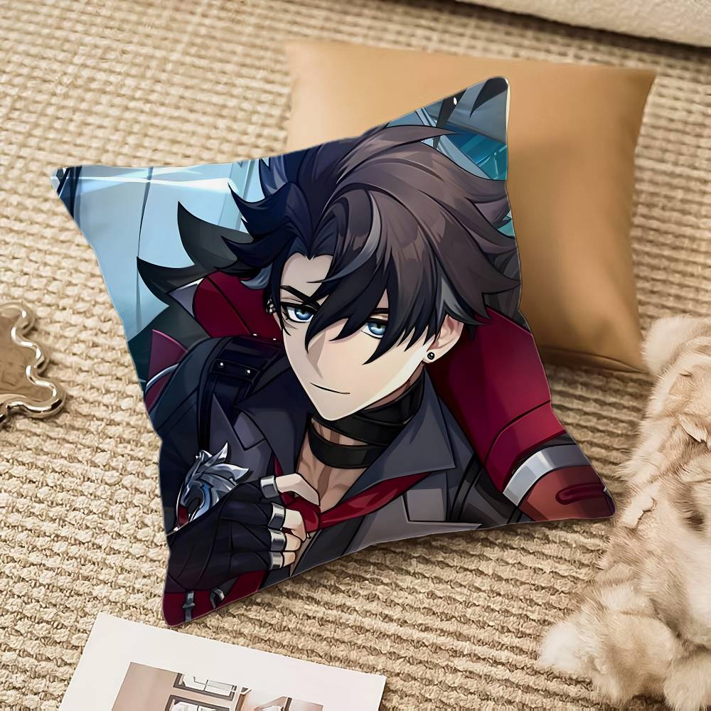 

Wriothesley G-Genshin Impact-MT Cool Man Pillow Case Comfort Sofa Bed Silky elegant Invisible zipper Decorative cushion cover 12x12Inch