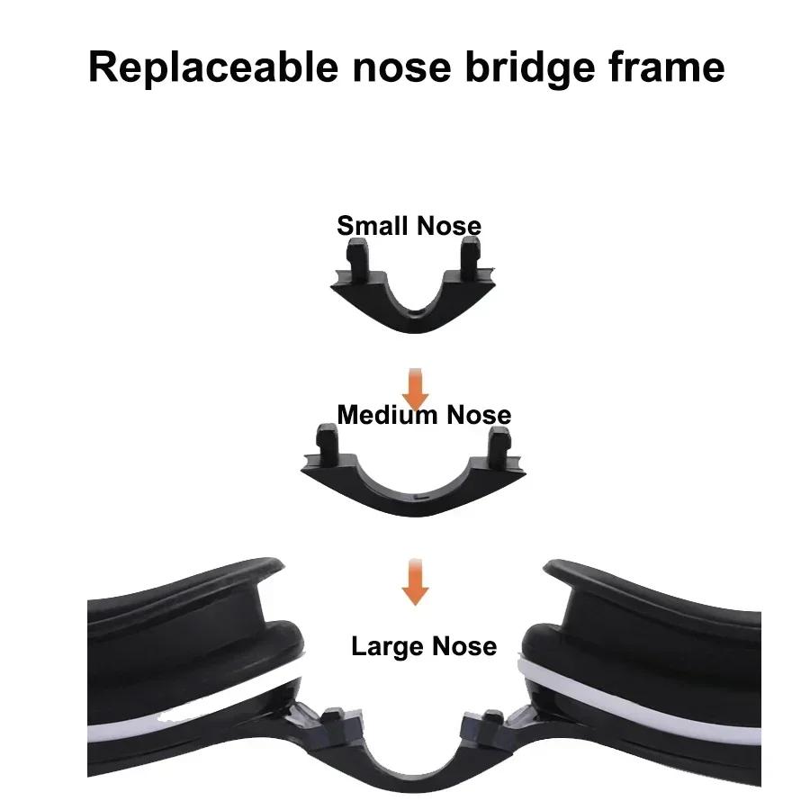 Adult Kids Swimming Glasses Myopia Goggles Glasses with DegreeReplacable Nose Frame and Anti-fog Spray