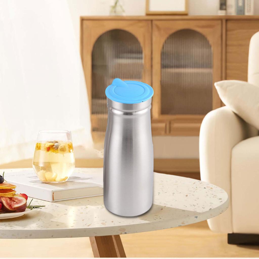 1000ml Stainless Steel Cold Water Pitcher Large Capacity Multifunctional Teapot Kettle for Home Restaurant Drinks Container
