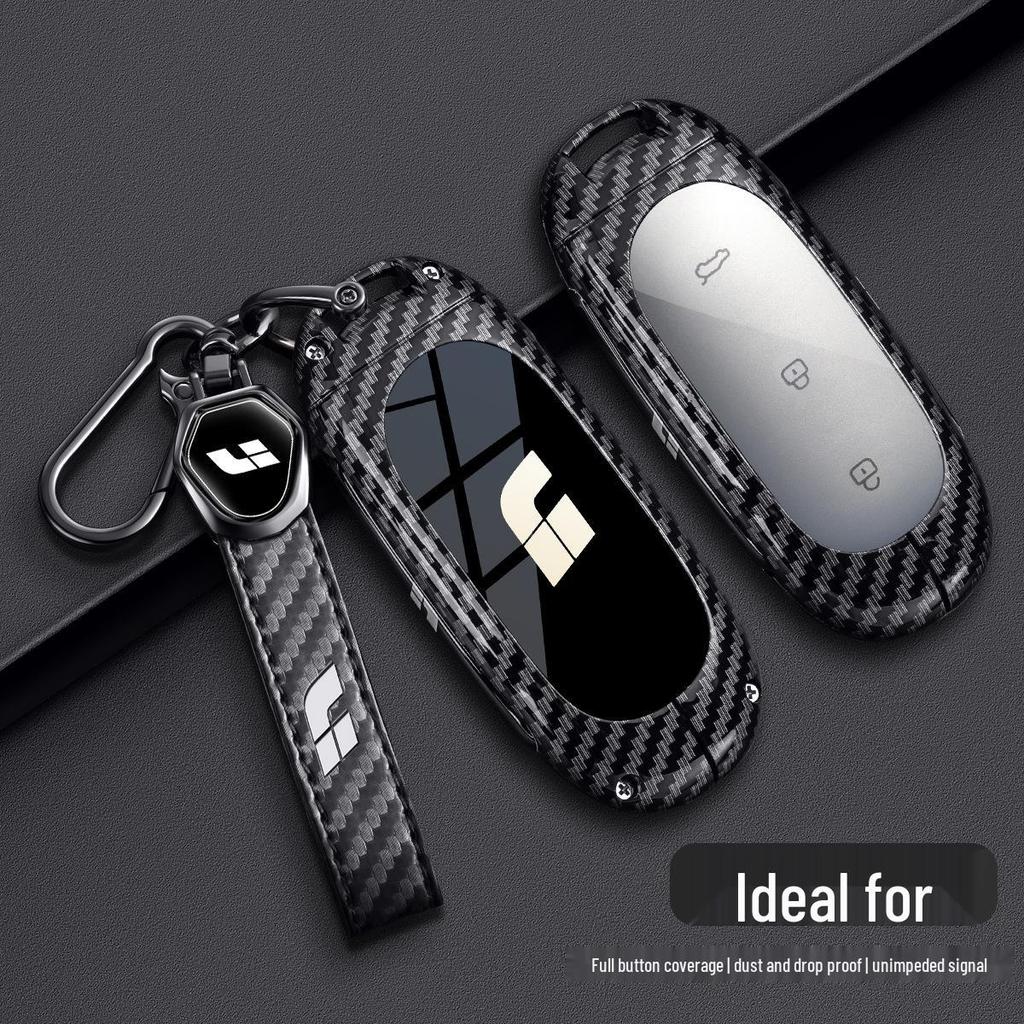 Compatible Li Auto L6 Pro Key Case for L7/L8 Max/L9 Ultra with Mega Carbon Fiber Metal Shell.