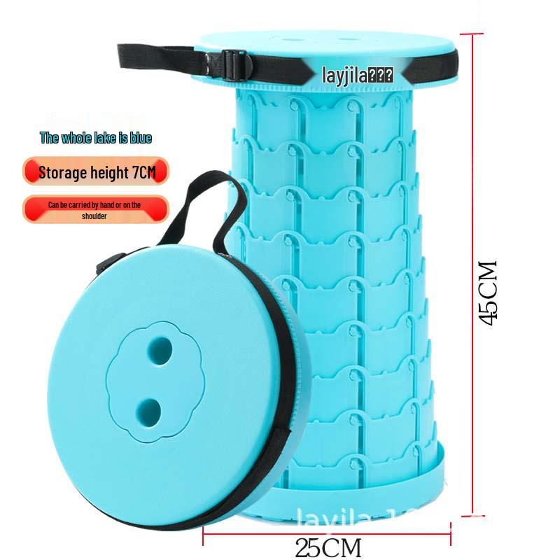 Rainbow Telescopic Adjustable Folding Stool for Leisure, Fishing, and Household Use