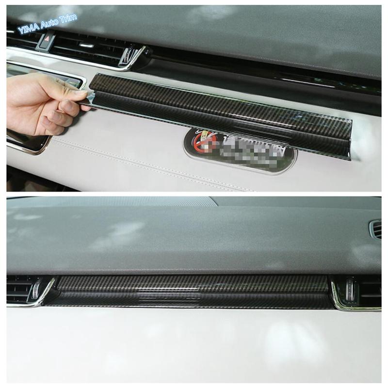 Steering Wheel Gear Shift / Armrest Storage Stripes Cover Trim For Range Rover Evoque L551 - Carbon Fiber Accessories