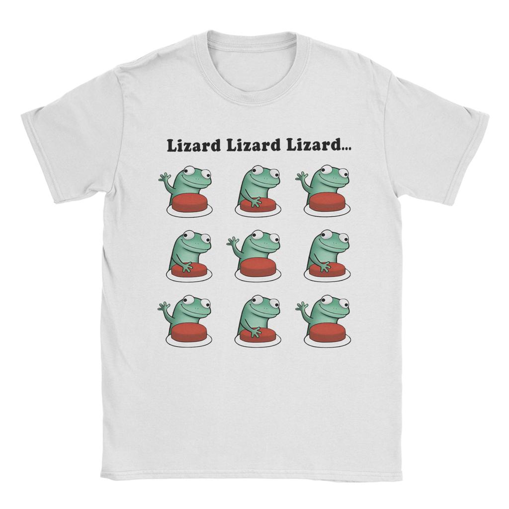 Unisex Unisexs Lizard Meme Funny Retro T Shirts Cotton Clothing Vintage Short Sleeve Round Collar Tees Classic TShirts