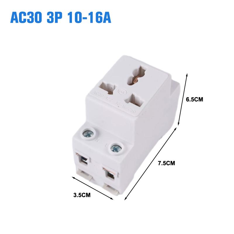 AC30 EU Og AU Type 35mm DIN Skinnefeste AC Strøm 10A 16A 25A 250V 440V 2/3/4/5 Pins Plugg Modulær Stikkontakt