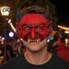 Durable Horror Cosplay Masque Halloween Demon Foam Masque, Red Devil Scary Half Face for Cosplay, Costume, Masquerade Party Accessories Non Fading