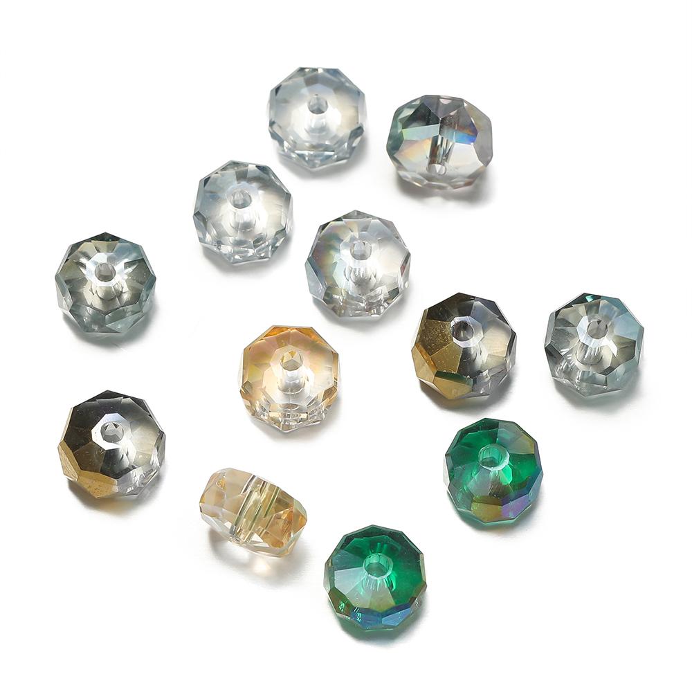 10Pcs 4.5*7.5mm Crystal Faceted Beads Spacer Loose Beads for DIY Bracelet Necklace Jewelry Making Supplies Accessories