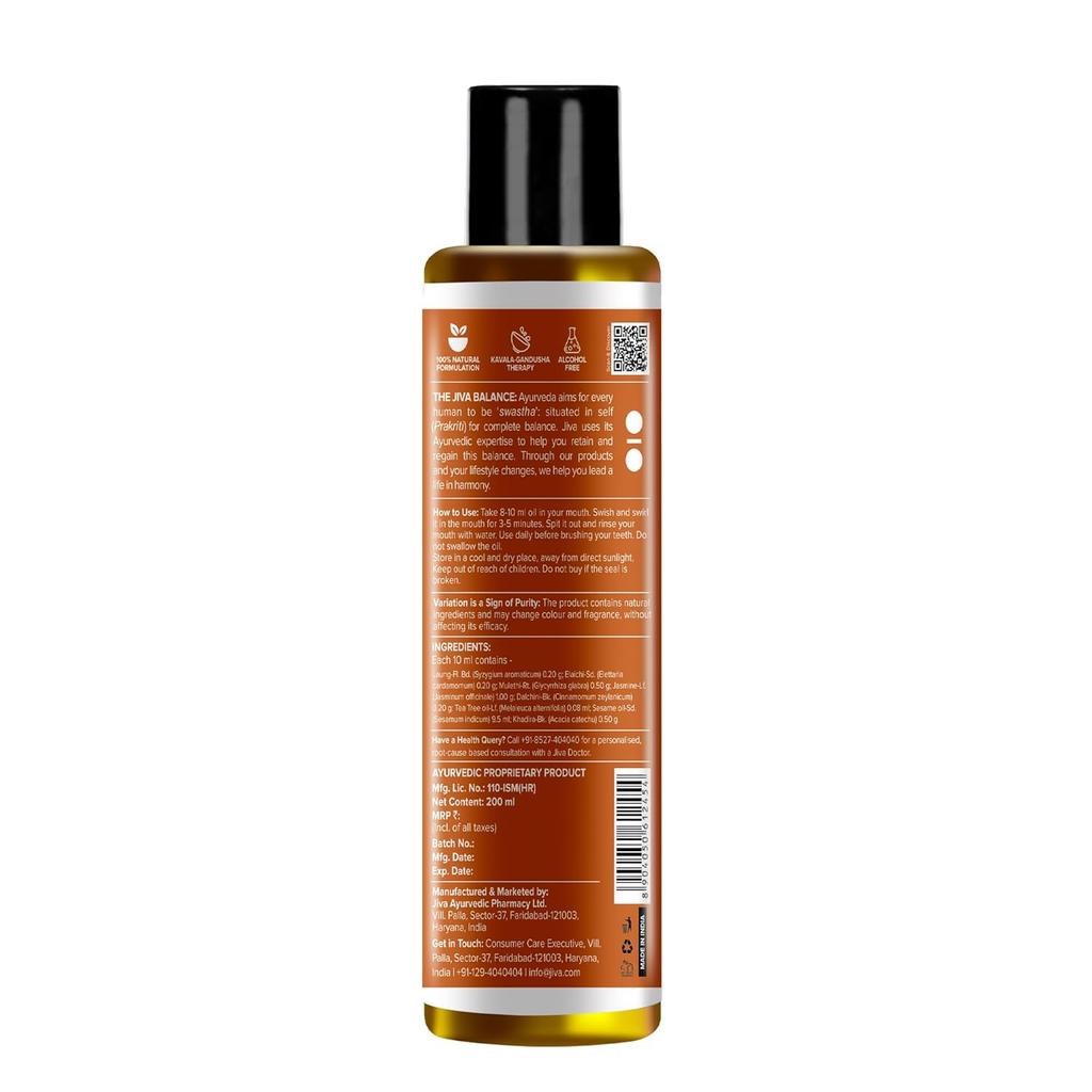 Jiva Oil Pulling Ayurvedic Mouth Cleanser 200ml Pack Of 1 Deep Cleanses Teeth Fresh Breath