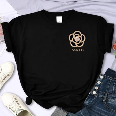 Luxury Brand Flower For Women's High-Quality Summer Printing T-shirt 100% Cotton Casual Oversized Y2k Personality Sleeve O-neck Unisex