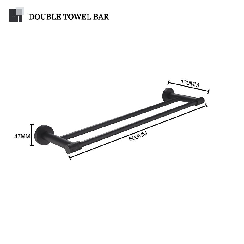 Matte Black Bathroom Accessories Knurled  Towel Bar Bath Robe Hook  Bathroom Hardware Set Shelf for Towels Paper Tissue Hol