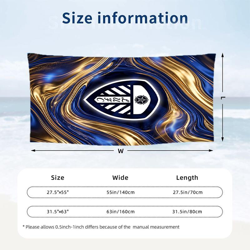 Asciugamano da Spiaggia Leeds United Football Morbido Microfibra Asciugamano Estivo Asciugatura Rapida Assorbente per Spiaggia Piscina Viaggio