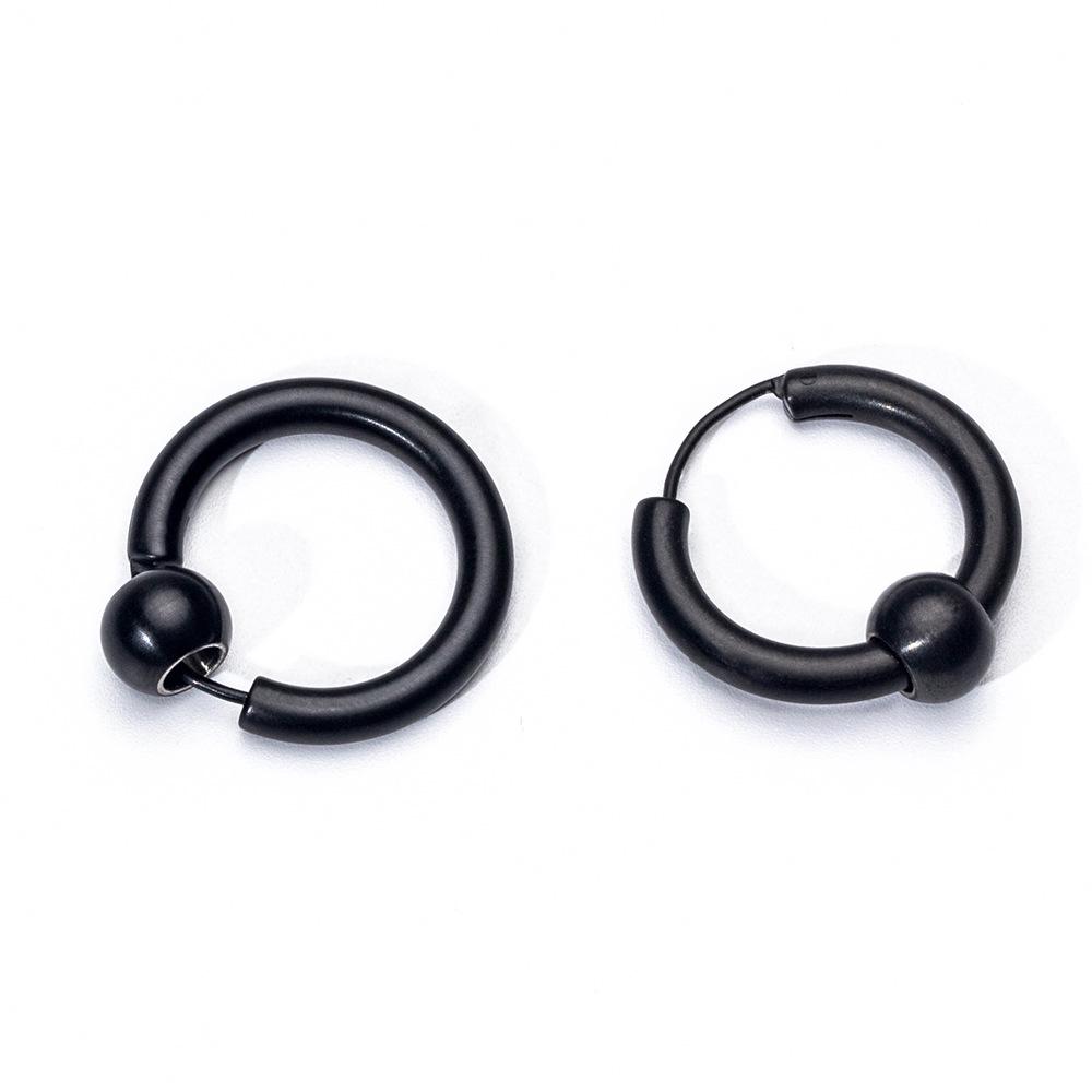 

Модные черные серьги-кольца из титановой стали в хип-хоп стиле для мужчин и женщин - Модные евро-американские каффы для ушей