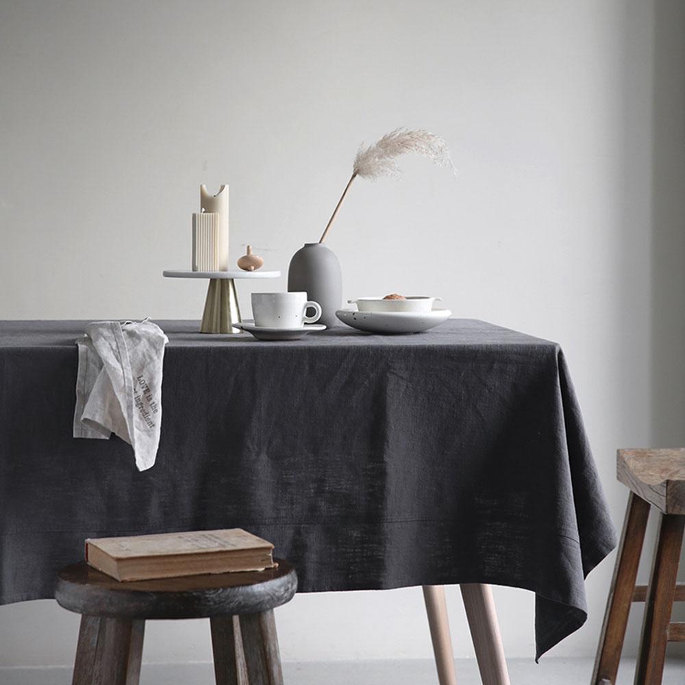 Pure French Linen Standard Stone Wash Tablecloth 100% Natural Linen Tablecloth (as the picture,can be customized)