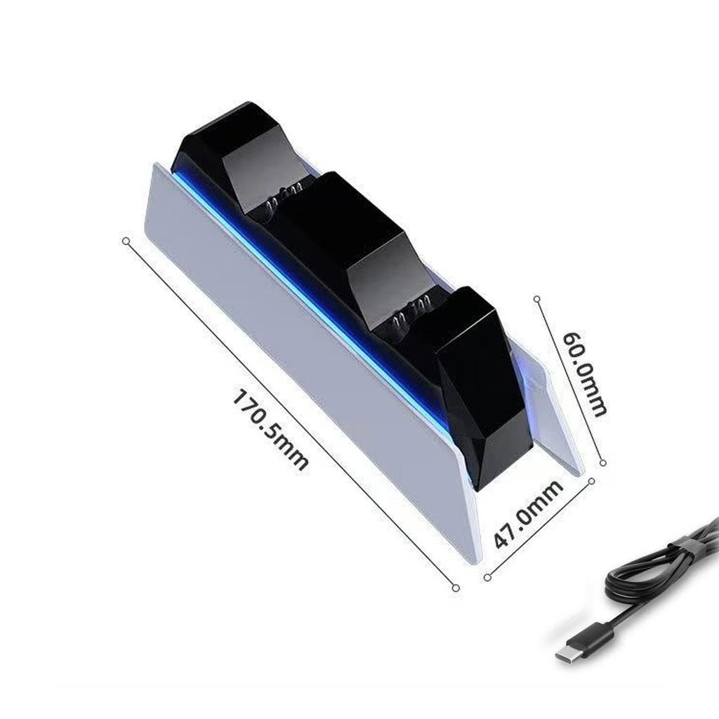 For PS5 Type-C DualSense Charging Station Dual Charging Dock Charger Stand for PlayStation 5 DualSense Wireless Game Controller