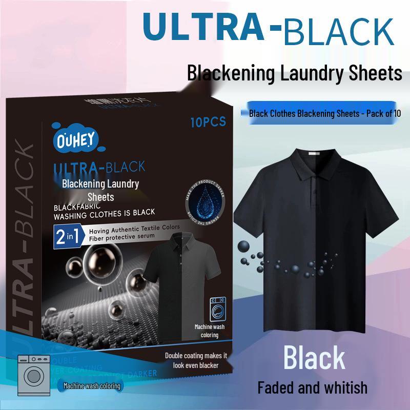 Farbwiederherstellungs-Waschblätter für schwarze Kleidung - Belebt und repariert verblasste Stoffe
