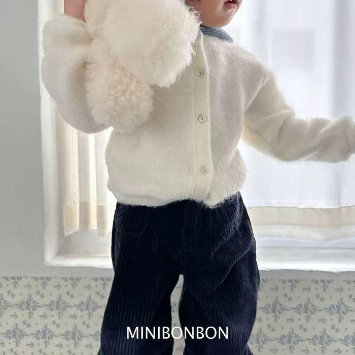 Fluffy Knitted Korean-Style Sweater Coat for Baby Boys and Girls - Spring/Autumn Cardigan with Round Neck