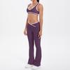 New double-sided abrasive contrasting color tight and breathable cross wide-leg yoga suit sports running fitness women
