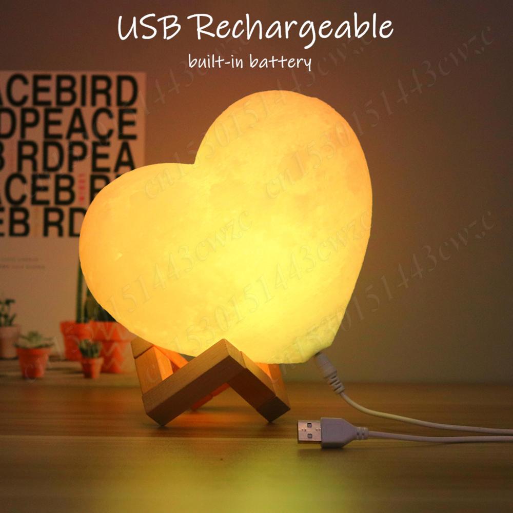 Portable Love Heart Lights 16Colors Adjustable USB Bedside Touch Table Lamp Rechargeable Mini Night Light For Home Bedroom Decor