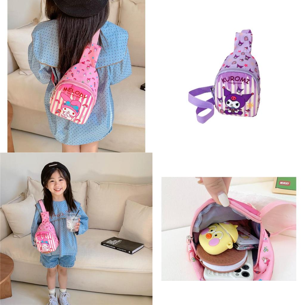 Stylish Cartoon Printed Children's Chest Bag For Casual Outings